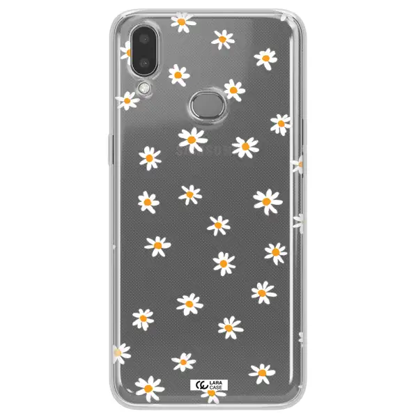 a white background with orange dots Samsung A10S Clear TPU Case