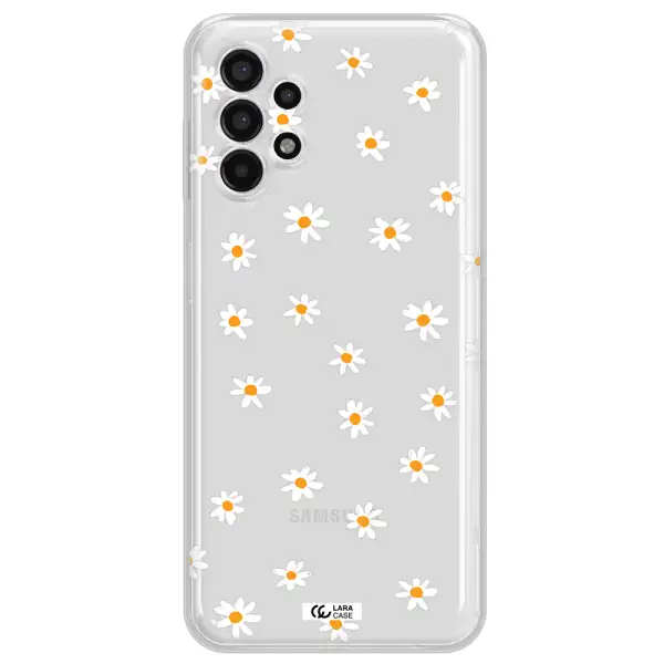 a white background with orange dots Samsung A13 4g Clear TPU Case