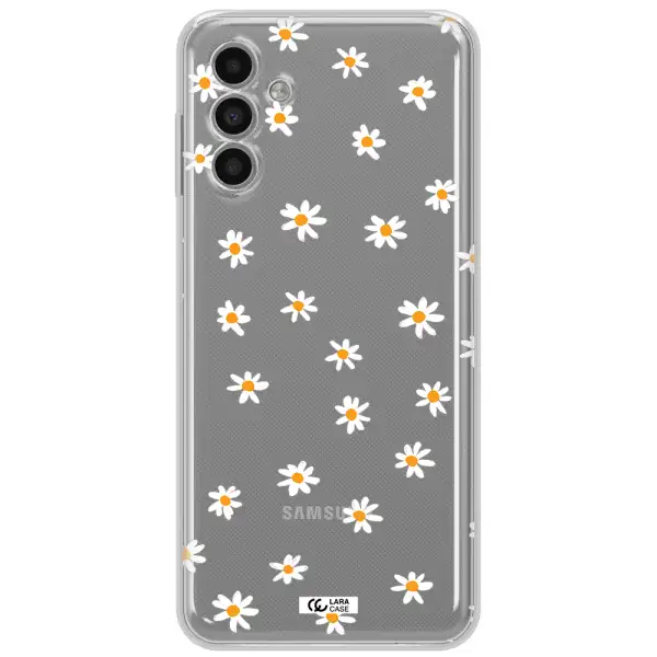 A White Background With Orange Dots Samsung A13 5G Clear Tpu Case