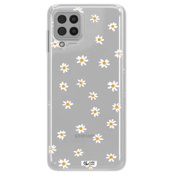 a white background with orange dots Samsung A22 4g Clear TPU Case