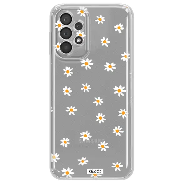 A White Background With Orange Dots Samsung A23 5G Clear Tpu Case