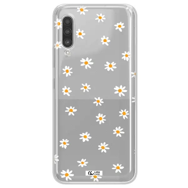 a white background with orange dots Samsung A90 Clear TPU Case