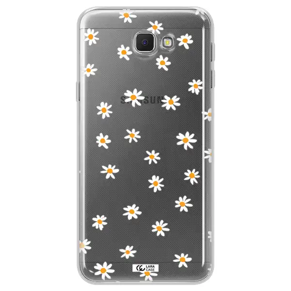 a white background with orange dots Samsung J5 Prime Clear TPU Case