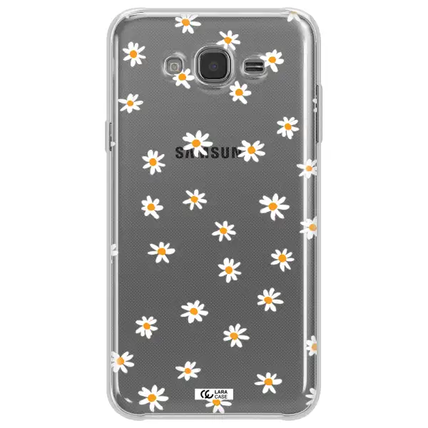 a white background with orange dots Samsung J7 2015 Clear TPU Case