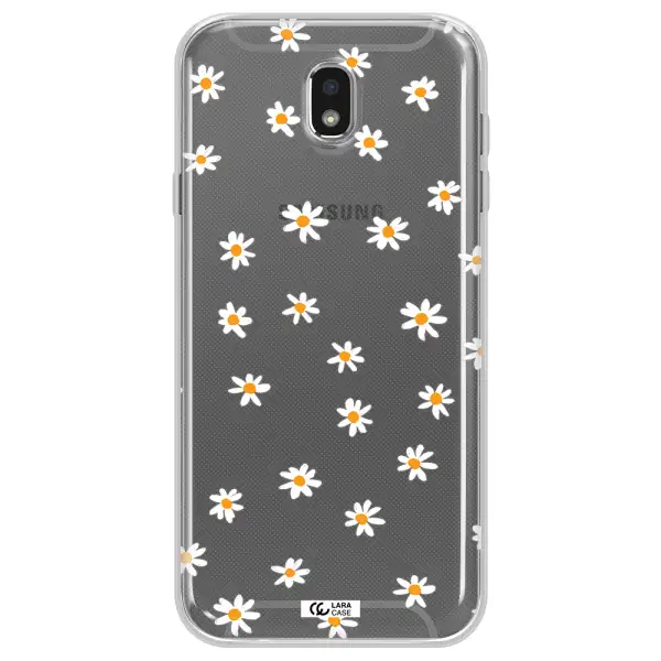 a white background with orange dots Samsung J7 Pro Clear TPU Case