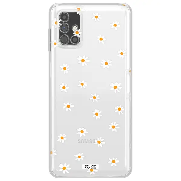 a white background with orange dots Samsung M51 Clear TPU Case