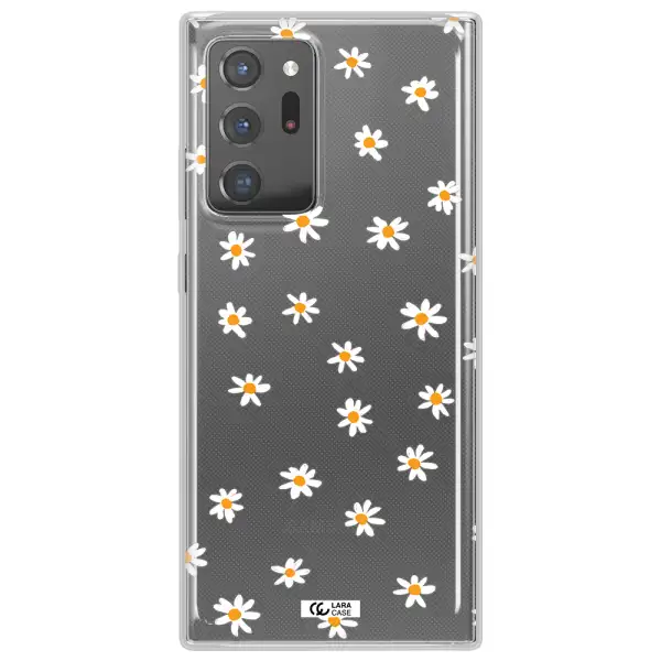 a white background with orange dots Samsung Note 20 Ultra Clear TPU Case