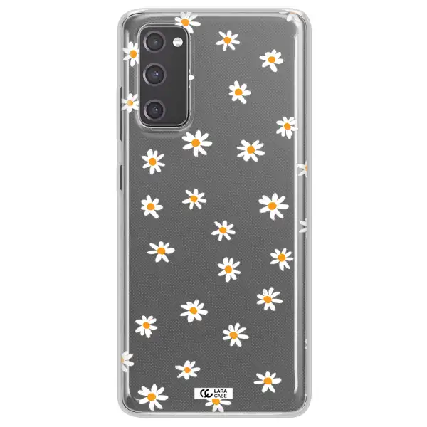 a white background with orange dots Samsung S20 Fe Clear TPU Case