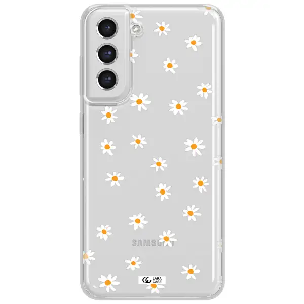 A White Background With Orange Dots Samsung S21 Fe Clear Tpu Case