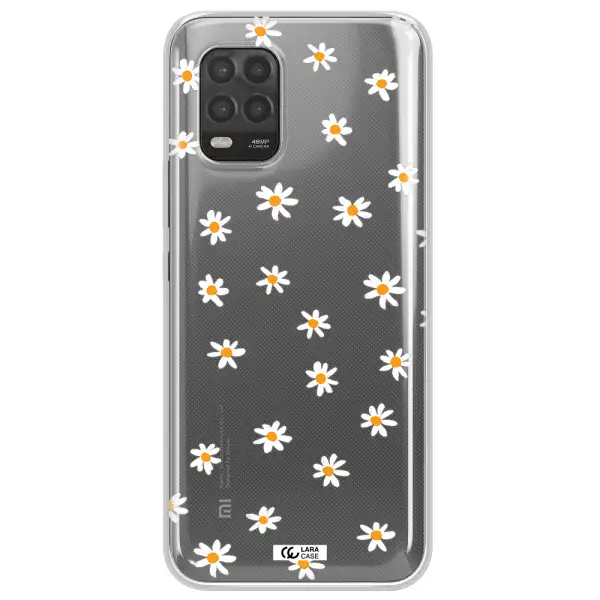 a white background with orange dots Xiaomi Mi 10 Lite Clear TPU Case