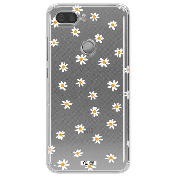 a white background with orange dots Xiaomi Mi 8 Lite Clear TPU Case