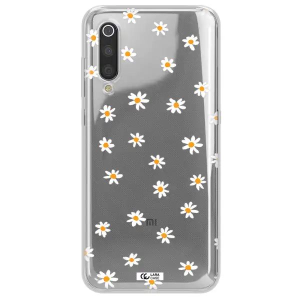 a white background with orange dots Xiaomi Mi 9 Clear TPU Case