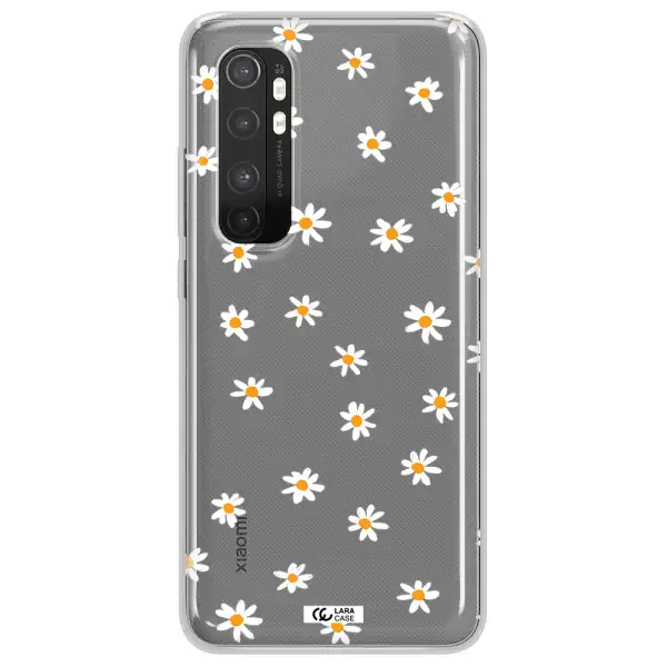 a white background with orange dots Xiaomi Mi Note 10 Lite Clear TPU Case