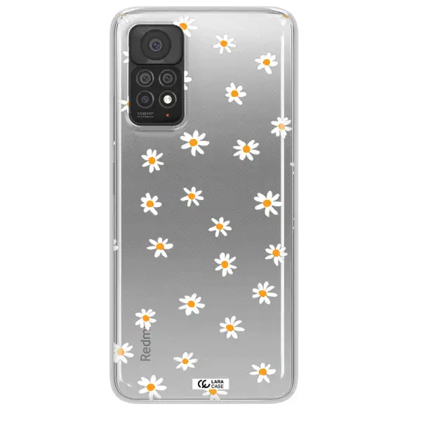 a white background with orange dots Xiaomi Note 11 Pro Clear TPU Case