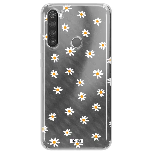 a white background with orange dots Xiaomi Note 8 Clear TPU Case