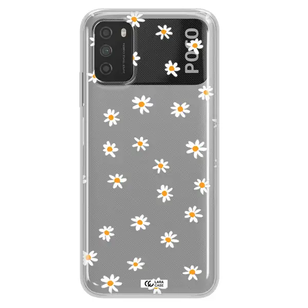 a white background with orange dots Xiaomi Poco M3 Clear TPU Case