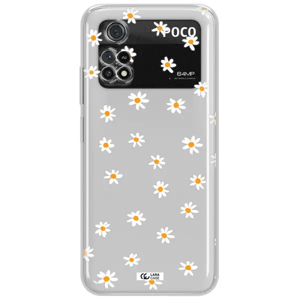 A White Background With Orange Dots Xiaomi Poco M4 Pro 4G Clear Tpu Case