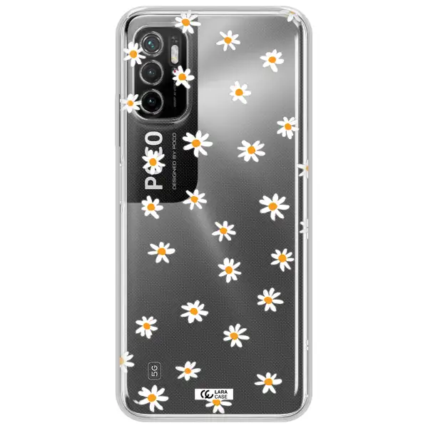 A White Background With Orange Dots Xiaomi Poco M4 Pro 5G Clear Tpu Case