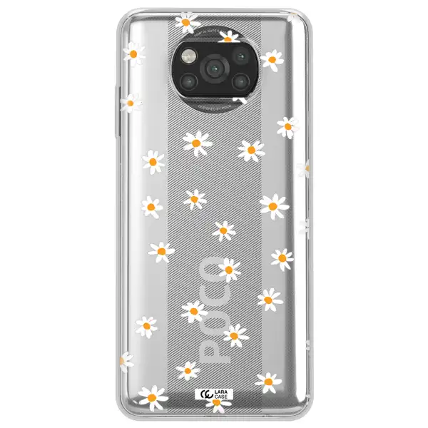 a white background with orange dots Xiaomi Poco X3 Clear TPU Case
