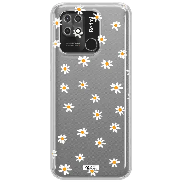 a white background with orange dots Xiaomi Redmi 10C Clear TPU Case