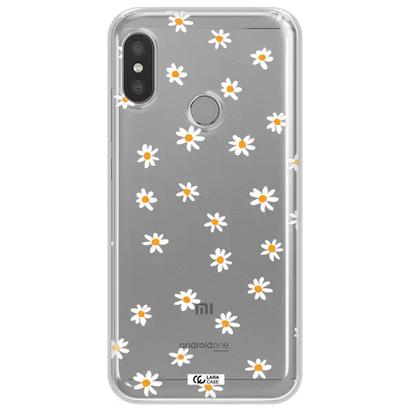 a white background with orange dots Xiaomi Redmi 6 Pro Clear TPU Case