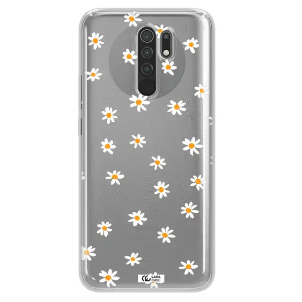 a white background with orange dots Xiaomi Redmi 9 Clear TPU Case