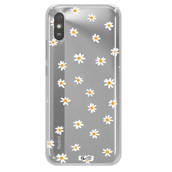 a white background with orange dots Xiaomi Redmi 9A Clear TPU Case