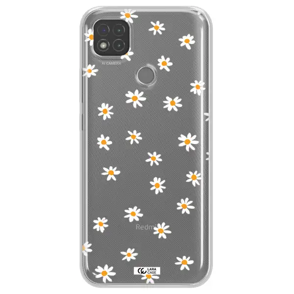 a white background with orange dots Xiaomi Redmi 9C Clear TPU Case