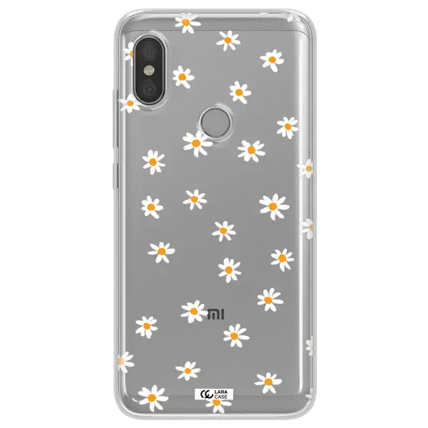 a white background with orange dots Xiaomi Redmi Note 6 Pro Clear TPU Case