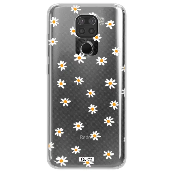 a white background with orange dots Xiaomi Redmi Note 9 Clear TPU Case