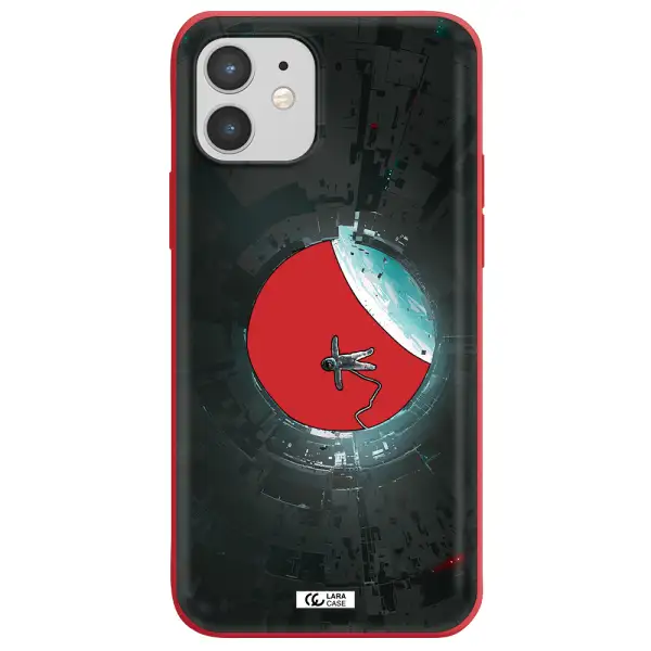 a astronaut in a space station Apple iPhone 12 mini Silicone Imperial Red Case