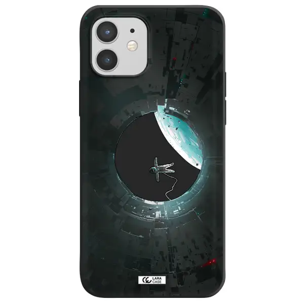 a astronaut in a space station Apple iPhone 12 Silicone black Case