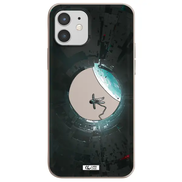 a astronaut in a space station Apple iPhone 12 Silicone Stone Case