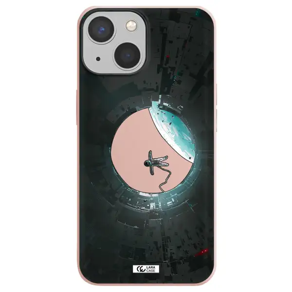 a astronaut in a space station Apple iPhone 13 Silicone pastel pink Case