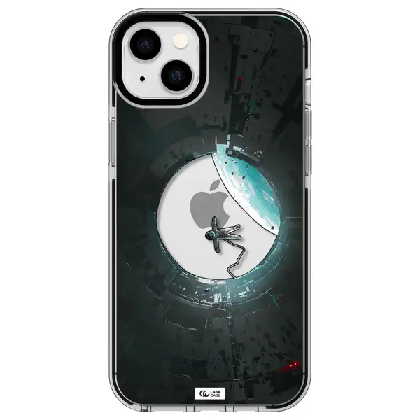 a astronaut in a space station Apple iPhone 14 plus impact black border Case