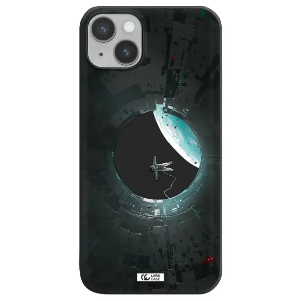 a astronaut in a space station Apple iPhone 14 Silicone black Case