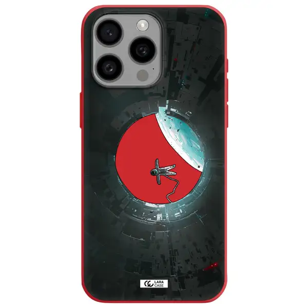 A Astronaut In A Space Station Apple Iphone 15 Pro Max Silicone Imperial Red Case