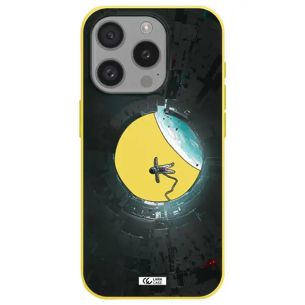 A Astronaut In A Space Station Apple Iphone 15 Pro Silicone Canary Yellow Case