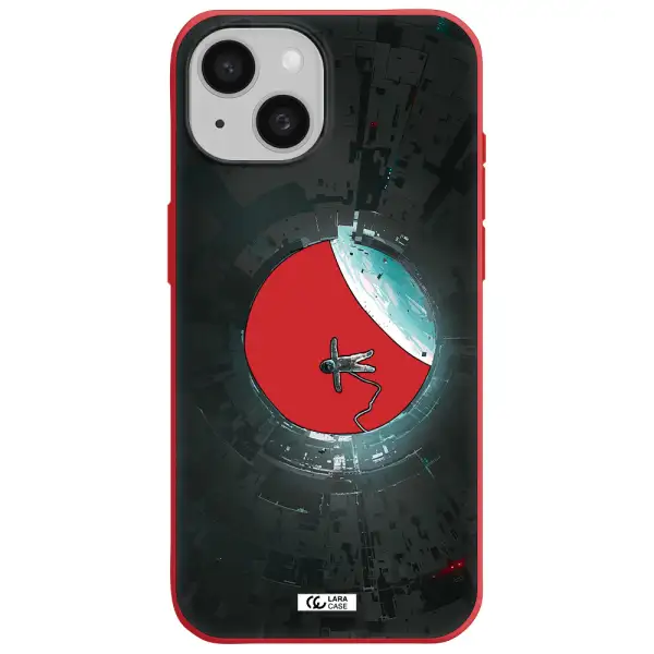 A Astronaut In A Space Station Apple Iphone 15 Silicone Imperial Red Case