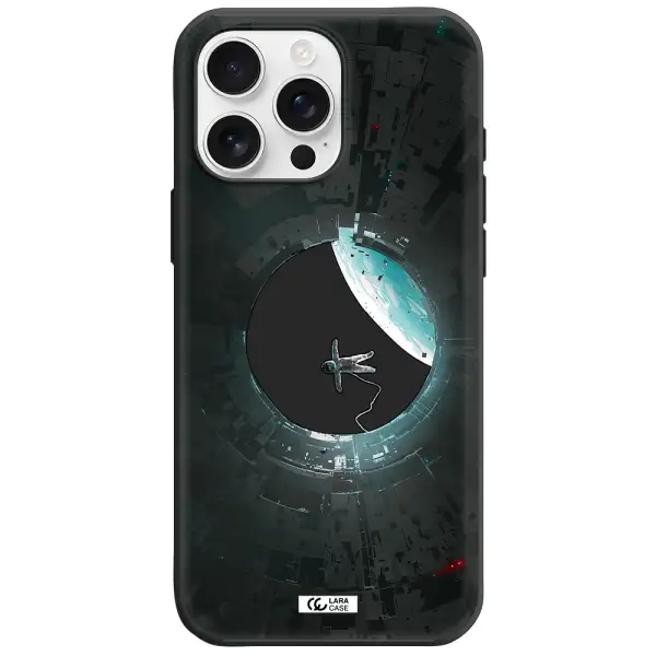 A Astronaut In A Space Station Apple Iphone 16 Pro Max Silicone Black Case