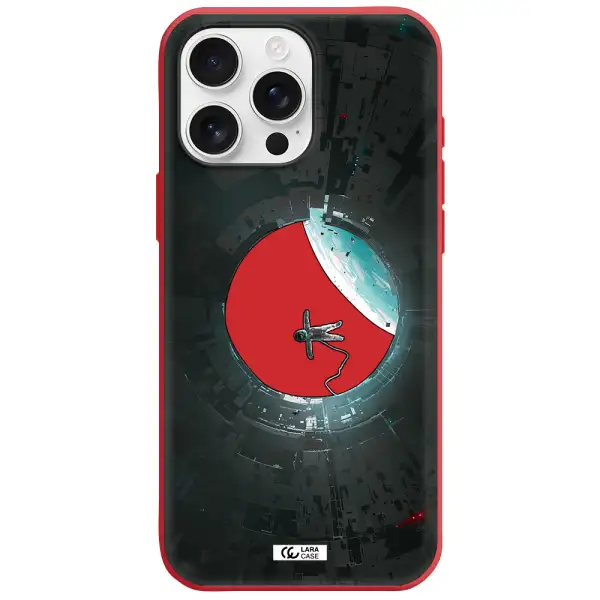 A Astronaut In A Space Station Apple Iphone 16 Pro Max Silicone Imperial Red Case