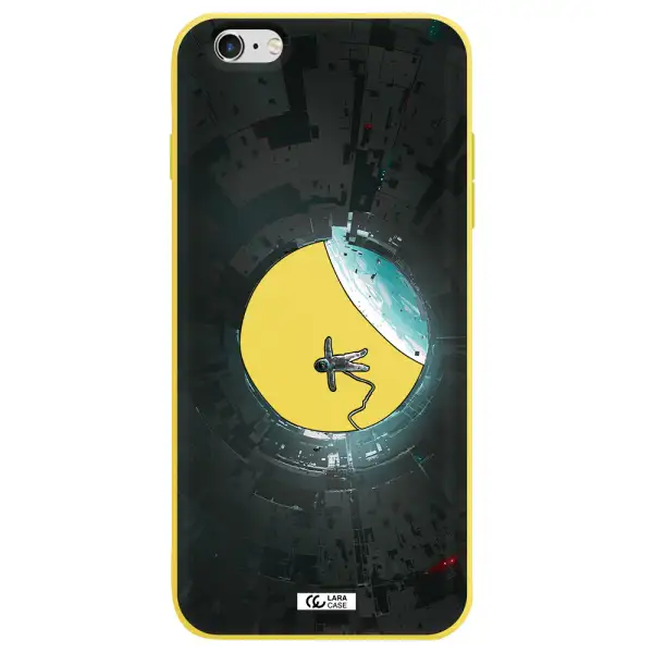 a astronaut in a space station Apple iPhone 6 plus Silicone canary yellow Case