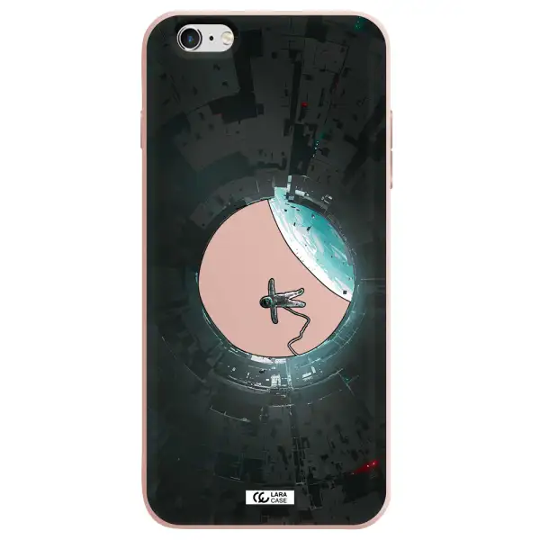 a astronaut in a space station Apple iPhone 6 plus Silicone pastel pink Case