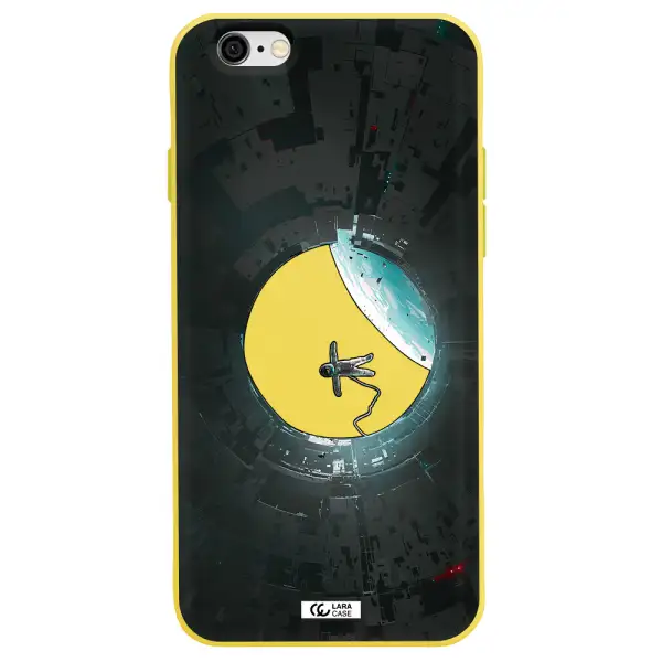 a astronaut in a space station Apple iPhone 6 Silicone canary yellow Case