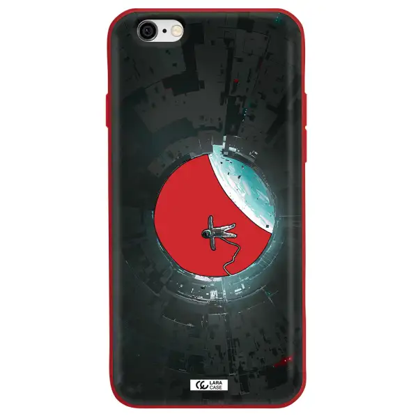 a astronaut in a space station Apple iPhone 6 Silicone Imperial Red Case