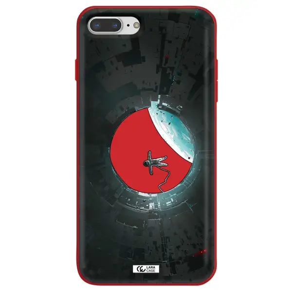 a astronaut in a space station Apple iPhone 7 plus Silicone Imperial Red Case