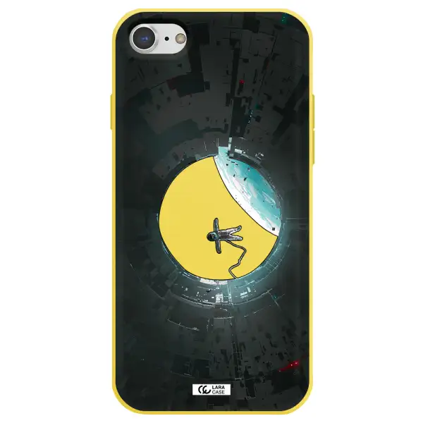 a astronaut in a space station Apple iPhone 7 Silicone canary yellow Case