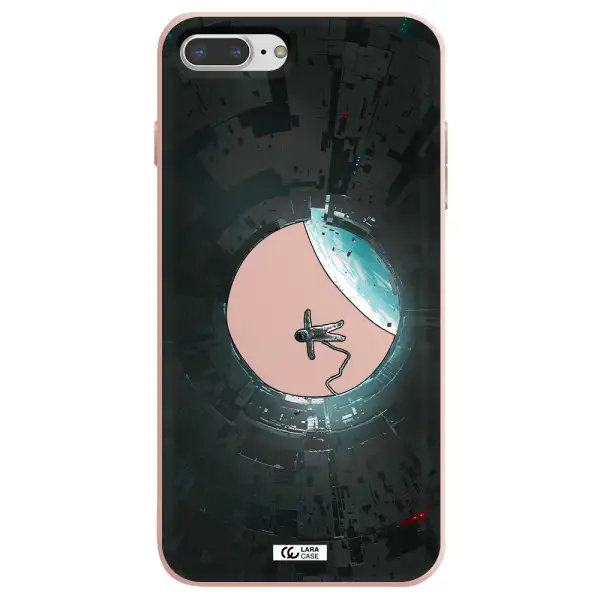 a astronaut in a space station Apple iPhone 8 plus Silicone pastel pink Case