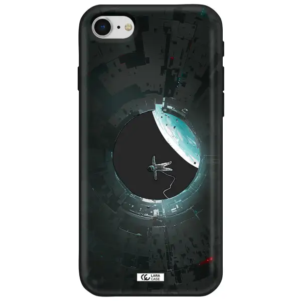 a astronaut in a space station Apple iPhone se 2020 Silicone black Case