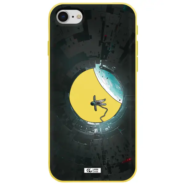 a astronaut in a space station Apple iPhone se 2020 Silicone canary yellow Case